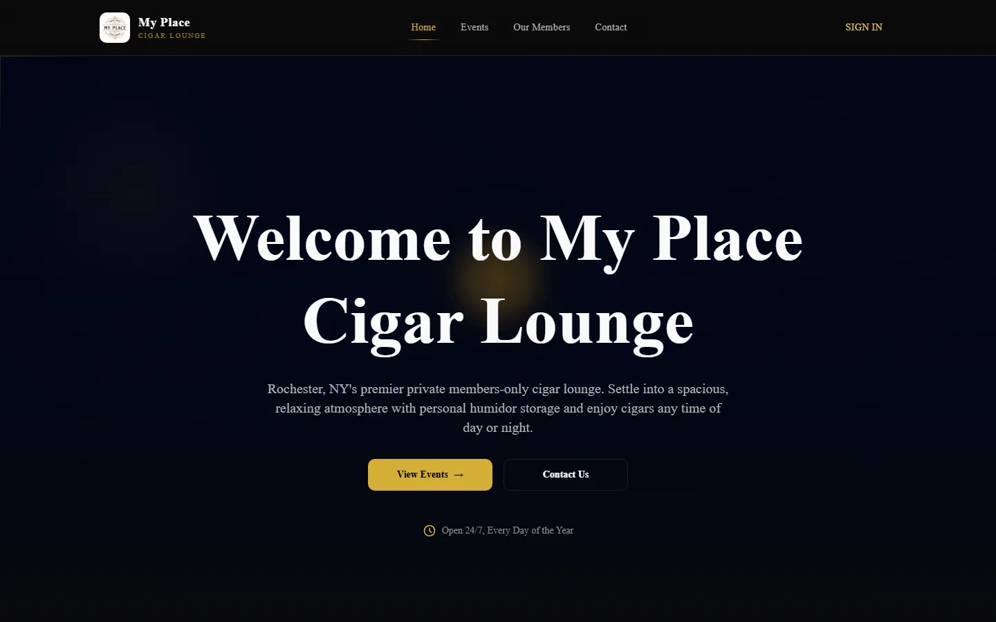 My Place Cigar Lounge — a Rochester website built by ROC Web Tech
